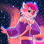 A floating Prince in space, looking like some kind of 80s cartoon character