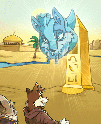 Kevin and Theo meeting the ghost of Coltzan